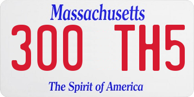 MA license plate 300TH5