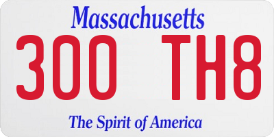 MA license plate 300TH8