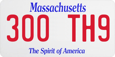 MA license plate 300TH9