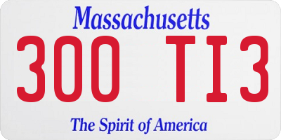 MA license plate 300TI3