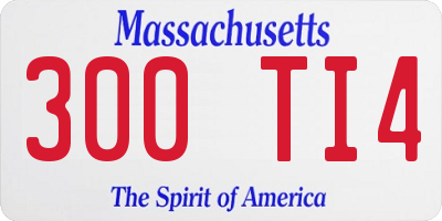 MA license plate 300TI4