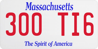 MA license plate 300TI6