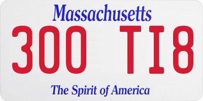 MA license plate 300TI8