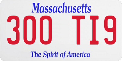 MA license plate 300TI9
