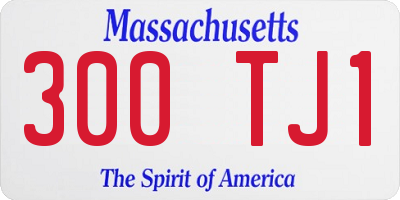 MA license plate 300TJ1