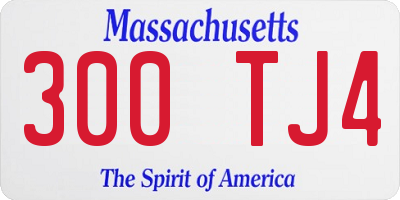 MA license plate 300TJ4