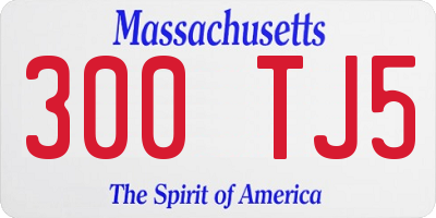 MA license plate 300TJ5