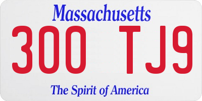 MA license plate 300TJ9