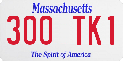 MA license plate 300TK1