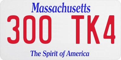 MA license plate 300TK4