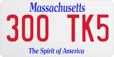 MA license plate 300TK5