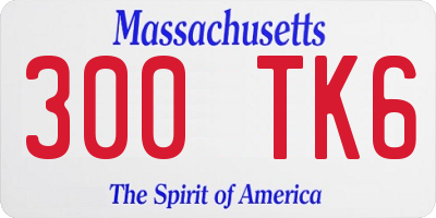 MA license plate 300TK6