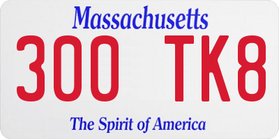 MA license plate 300TK8