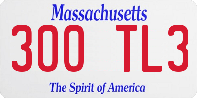 MA license plate 300TL3