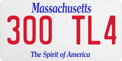MA license plate 300TL4