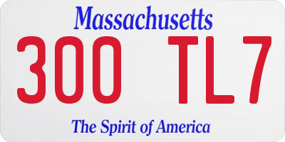 MA license plate 300TL7