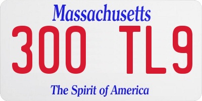 MA license plate 300TL9