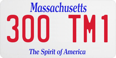 MA license plate 300TM1