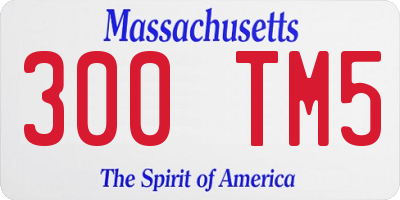 MA license plate 300TM5