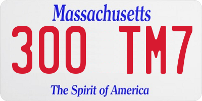 MA license plate 300TM7