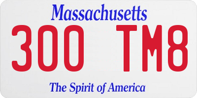 MA license plate 300TM8