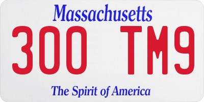 MA license plate 300TM9