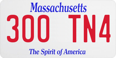 MA license plate 300TN4
