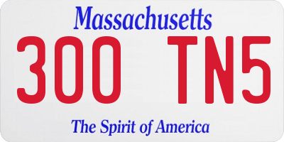 MA license plate 300TN5