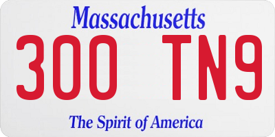 MA license plate 300TN9