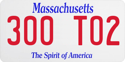 MA license plate 300TO2