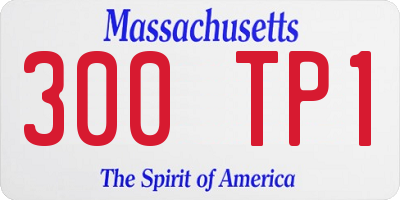 MA license plate 300TP1
