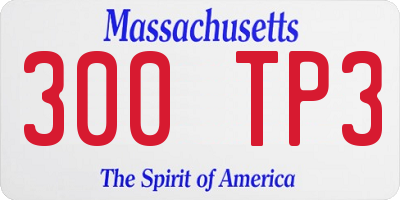 MA license plate 300TP3