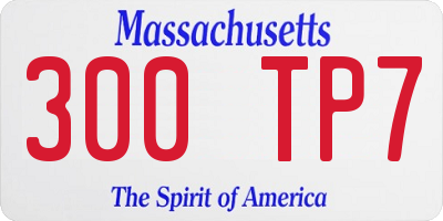 MA license plate 300TP7
