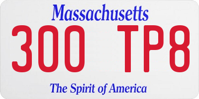 MA license plate 300TP8
