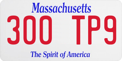MA license plate 300TP9