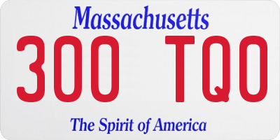 MA license plate 300TQ0