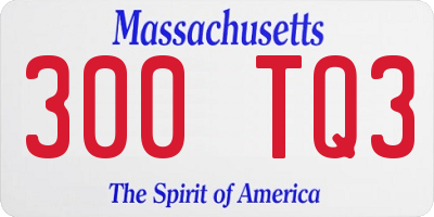 MA license plate 300TQ3