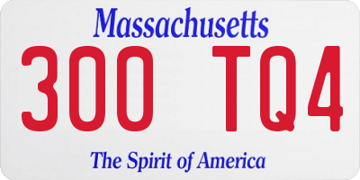 MA license plate 300TQ4