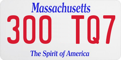 MA license plate 300TQ7