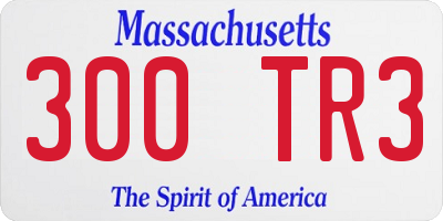 MA license plate 300TR3