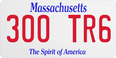 MA license plate 300TR6