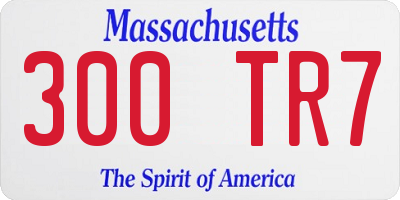 MA license plate 300TR7