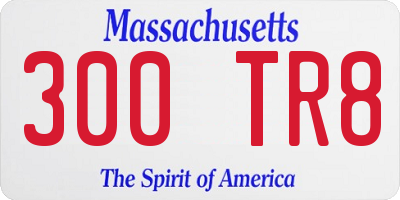 MA license plate 300TR8