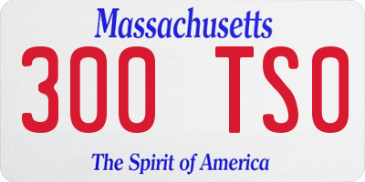 MA license plate 300TS0