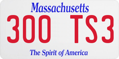 MA license plate 300TS3