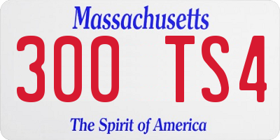 MA license plate 300TS4
