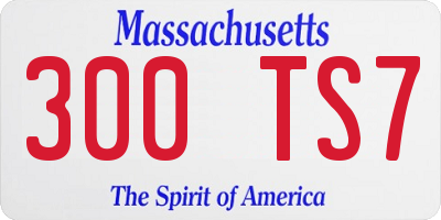 MA license plate 300TS7