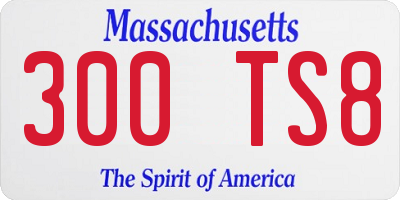 MA license plate 300TS8