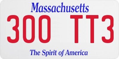 MA license plate 300TT3