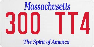 MA license plate 300TT4
